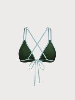 Dark Green Triangle Cutout Bikini Top - Image 7