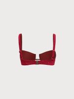 Wine Red Sparkle Textured Underwire Bikini Top - Image 6