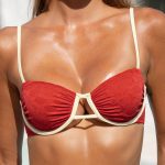 Brick Red Jacquard Underwire Bikini Top