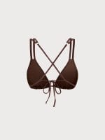 Dark Coffee Strappy Bikini Top - Image 11