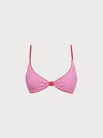 Red-Pink Reversible Knot X Cross Bikini Top - Image 9