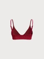 Wine Red Textured O-Ring Bikini Top - Image 11
