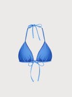 Blue Mesh Halter Triangle Bikini Top - Image 6