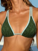 Dark Green Triangle Cutout Bikini Top