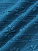 Blue Jacquard Cut Out Bikini Top - Image 9