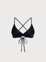 Shimmering Blue Crinkle Textured Bikini Top - Image 7