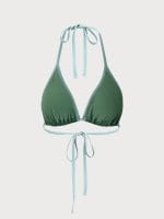 Dark Green Jacquard Halter Bikini Top - Image 8