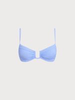 Light Blue Textured U-Bar Bikini Top - Image 6