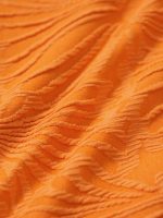 Orange Jacquard U-Ring Cross Back Bikini Top - Image 11