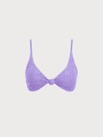 Purple Jacquard Knot Bikini Top - Image 6