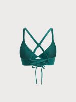 Green Lurex X Cross Plus Size Bikini Top - Image 6