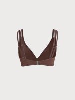 Dark Coffee Lurex Strappy Plus Size Bikini Top - Image 6