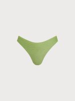 Light Green Textured Low Waisted Bikini Bottom - Image 5