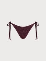 Dark Coffee Textured Tie Bikini Bottom - Image 5