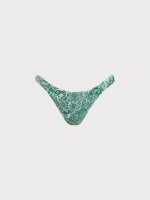 Green Textured Elastic Bikini Bottom - Image 7