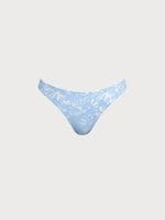 Light Blue Textured Full Coverage Bikini Bottom - Image 7