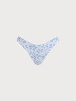 Light Blue Textured Floral Bikini Bottom - Image 7