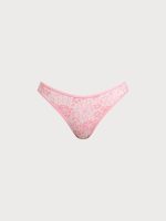 Pink Floral Textured Bikini Bottom - Image 6