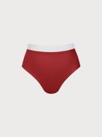Red Contrast High-Waist Plus Size Bikini Bottom - Image 7