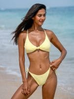 Yellow Textured Tie Bikini Bottom - Image 4