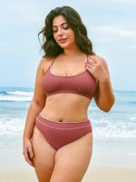 Brick Red Contrast Stitch Bikini Bottom - Image 8