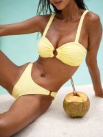 Yellow Textured O-Ring Bikini Bottom - Image 5