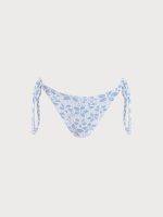 Light Blue Textured Floral Tie Bikini Bottom - Image 9