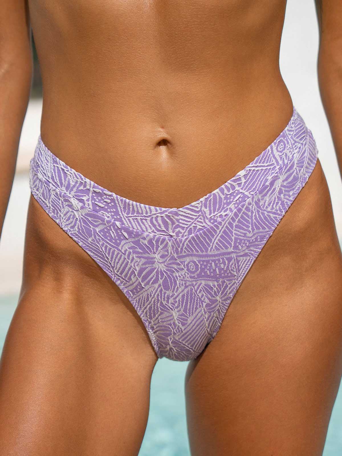 women-knitted-nylon-blended-bikini-bottoms-sustainable-bikinis-5kieaf Purple Print Textured Bikini Bottom - Image 1
