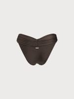 Dark Coffee Ruched Bikini Bottom - Image 6