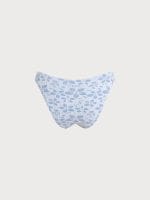 Light Blue Textured Floral Bikini Bottom - Image 8