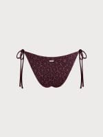 Dark Coffee Textured Tie Bikini Bottom - Image 6