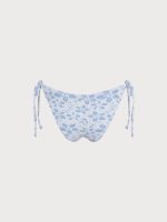 Light Blue Textured Floral Tie Bikini Bottom - Image 10