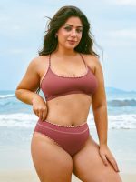 Brick Red Contrast Stitch Bikini Bottom - Image 6