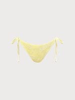 Yellow Textured Tie Bikini Bottom - Image 10