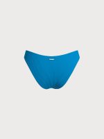 Blue Ruched Natural Waisted Bikini Bottom - Image 9