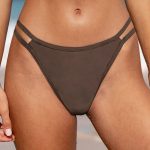 ECONYL® Dark Coffee Cutout Bikini Bottom