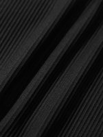 Black Ribbed Seam Full Coverage Bikini Bottom - Image 9