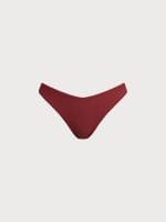 Wine Red Full Coverage Bikini Bottom - Image 6