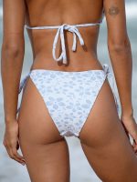 Light Blue Textured Floral Tie Bikini Bottom - Image 2