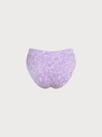 Purple Print High Waisted Bikini Bottom - Image 7