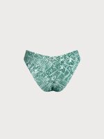 Green Print Textured Bikini Bottom - Image 7