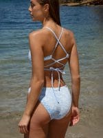 Light Blue Textured Full Coverage Bikini Bottom - Image 4