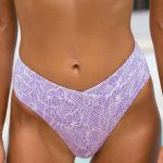 Purple Print High Waisted Bikini Bottom