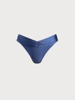 Blue Ruched Bikini Bottom - Image 5