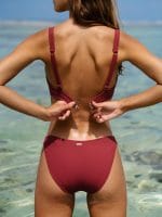Wine Red Full Coverage Bikini Bottom - Image 2