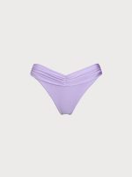 Purple  Ruched Bikini Bottom - Image 5