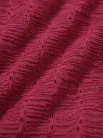 Red Textured Wide Waistband Bikini Bottom - Image 9