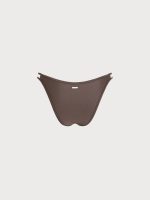 ECONYL® Dark Coffee Cutout Bikini Bottom - Image 5