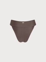 ECONYL® Dark Coffee Wide Waistband Bikini Bottom - Image 7