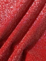Red Lurex V Cut Plus Size Bikini Bottom - Image 8